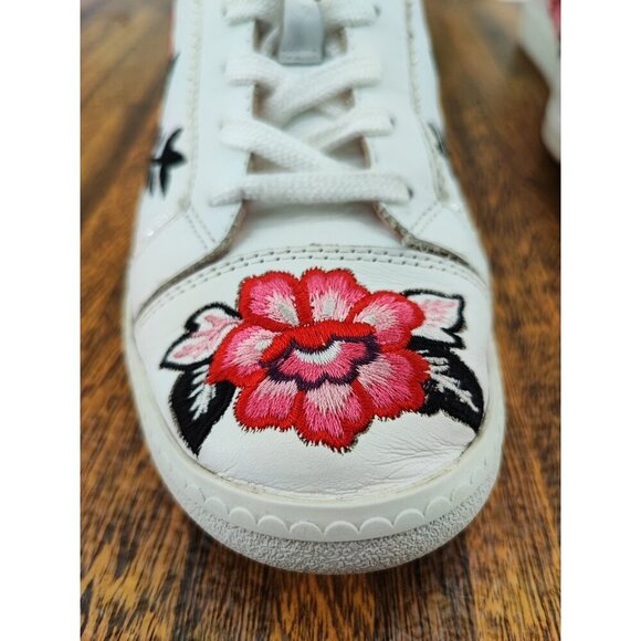 Kate Spade Women's Everhart Floral Leather Embroidered White Sneakers Size 6.5M - Picture 9 of 10